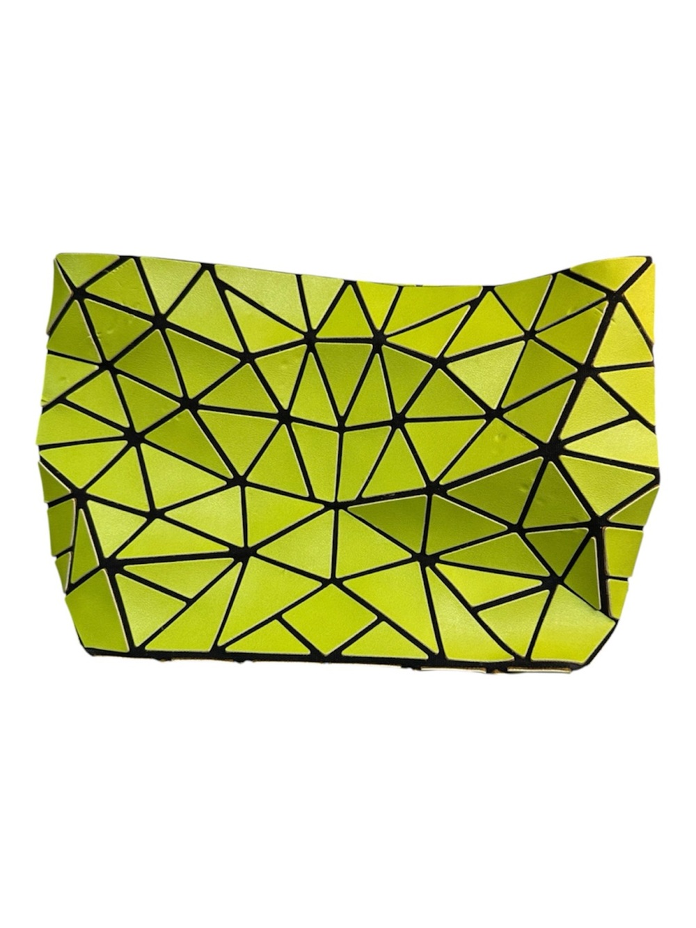 Patrizia Luca Geometric Lime Green Prism Clutch/Crossbody/Wristlet Bag w/ Chain